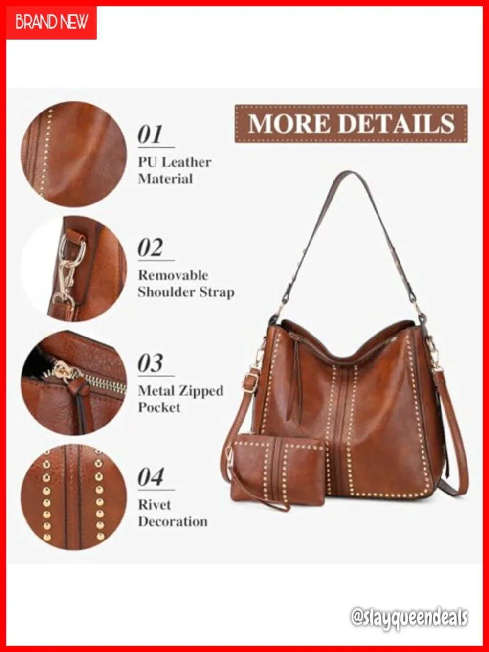 Hobo Bags for Women Handbag and Wallet Set Large Vegan Leather Tote Crossbody